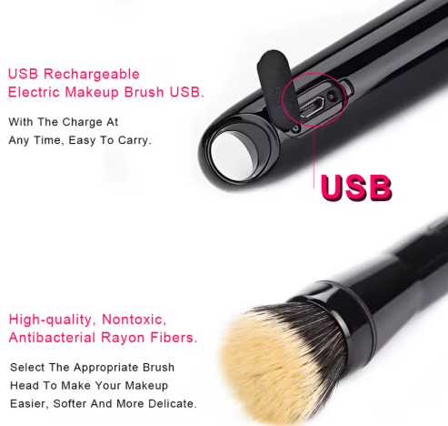 CalmoraHealth™ Portable Electric Makeup Brush